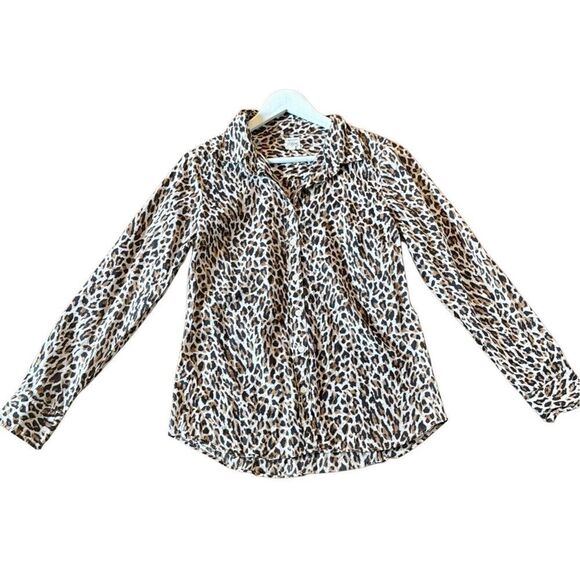 J.Crew cotton leopard collared button down size small - Picture 3 of 12
